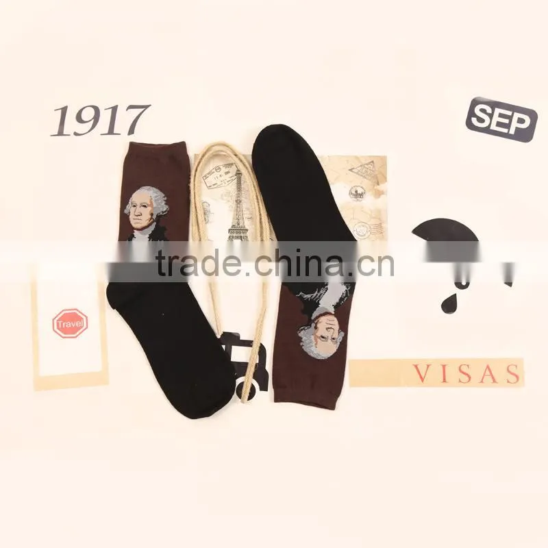 Retro art paintings male and female tube socks personality cotton socks factory wholesale
