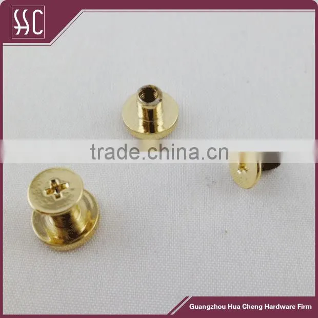 8mm Alloy Light Gold Metal Screw Rivet