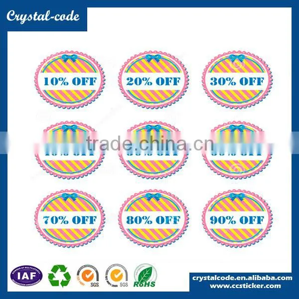 2015 hot sell sticker sheet waterproof price tag