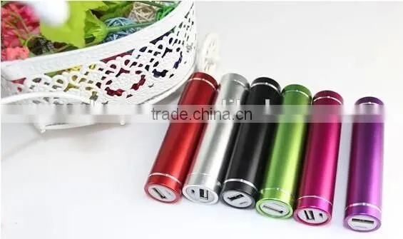 2016 best selling cylinder shaped aluminum 2600mah power bank, promotion 2600mah power bank