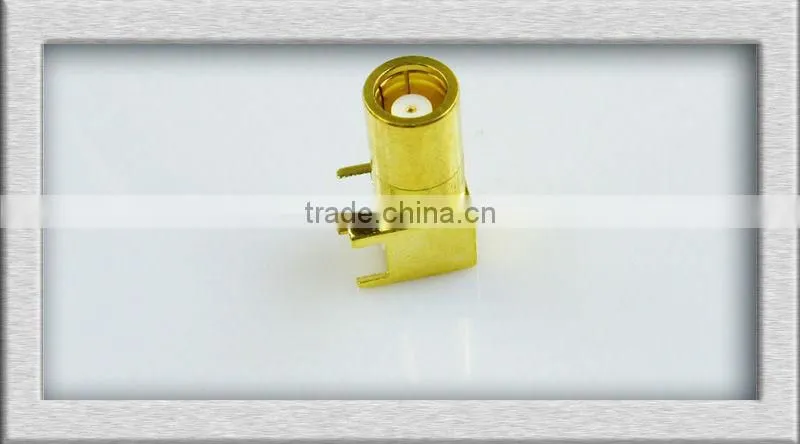 Right angle SMB female pcb mount connector