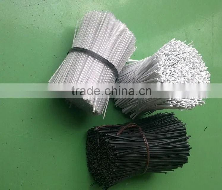 Plastic coated red twist ties with iron core