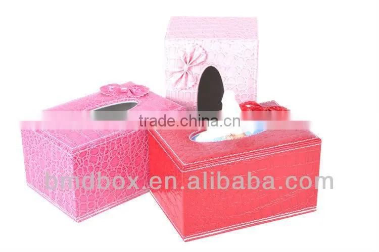 luxury leather rectangular tissue box cover