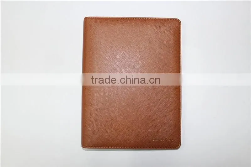 Dongguan factory direct pu leather file folder with Multi-function pocket,High quality file folder customized Logo