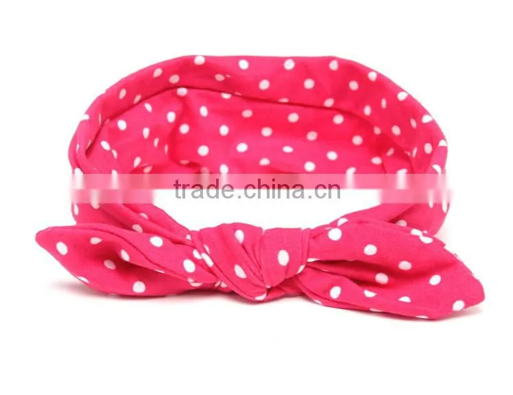 Foreign trade 2016 Tiara children hair rabbit ears with soft dot silk printing baby female baby with milk