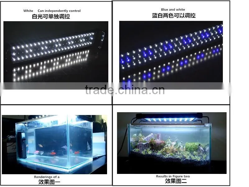 50cm 11W led aquarium light white14000k+ blue460nm curve led light bar mounting bracket
