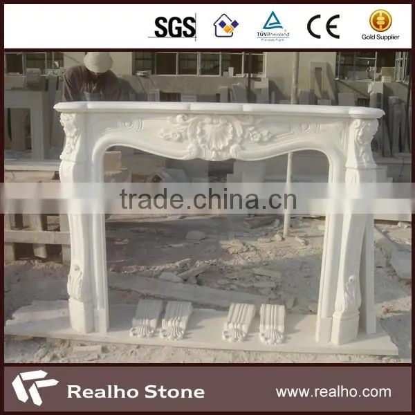 white carrara marble fireplace for home decoration