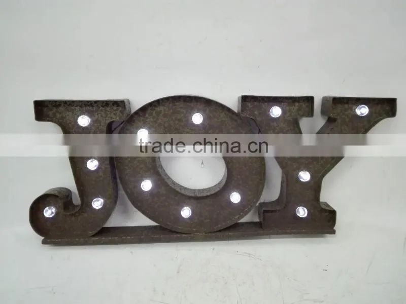 Christmas decorative vintage metal letter JOY LED Marquee letter