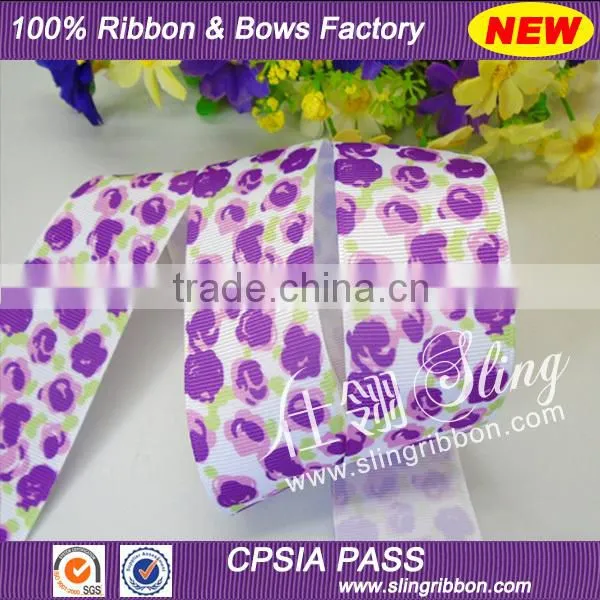 2015 Wholesale Rose Flower Grosgrain Printed Ribbon