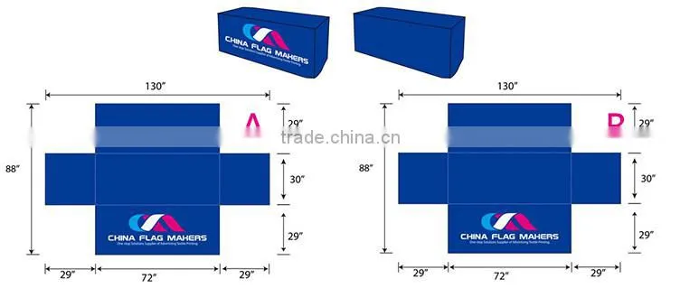 custom logo fitted elastic table cover , trade show display table cloth factory