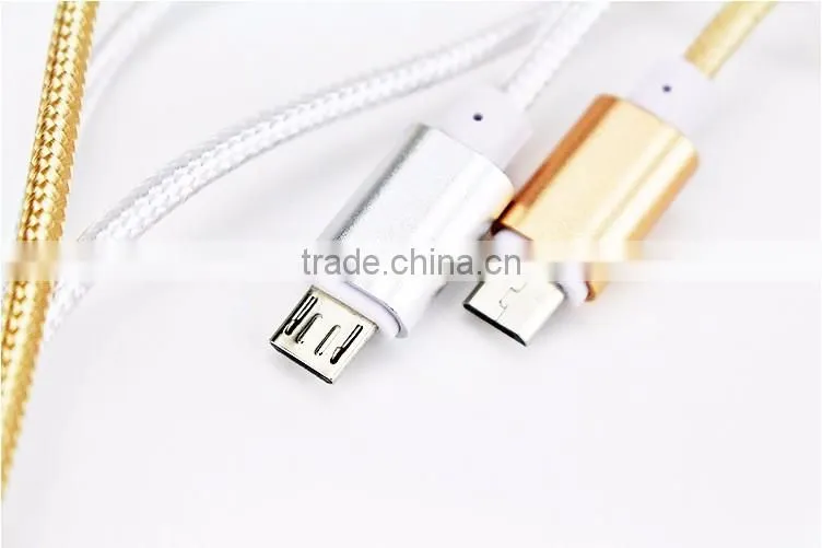 Nylon Woven USB Cable for V8 micro usb data cable for HTC Sony Xiaomi smart phone