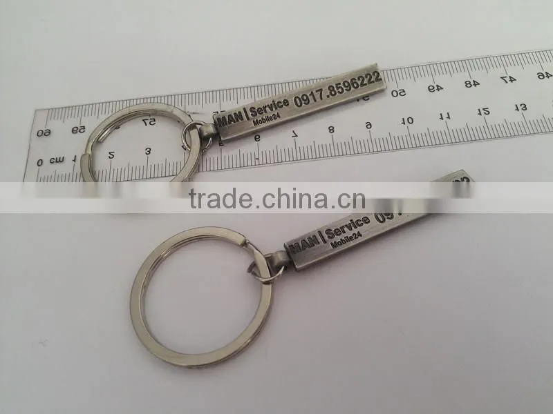 Promotional Gifts Your Own Logo Zinc Alloy Metal Key Chain with crystal
