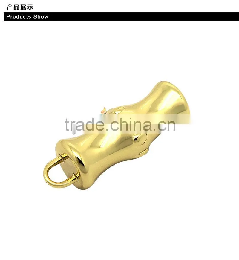 New gourd shape metal shiny gold zipper puller design
