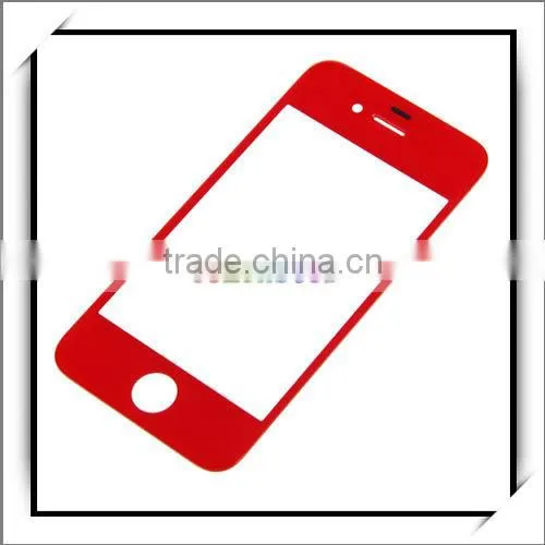 Top Quality !! Front Screen Glass Lens for iPhone 4S Red