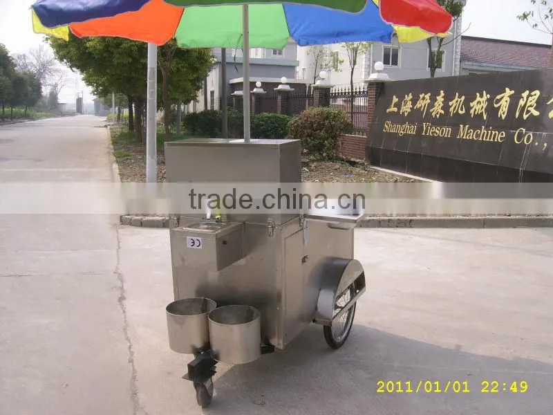 Well Structured bicycle bike hotdog food cart, mobile food trailer with wind umbrella