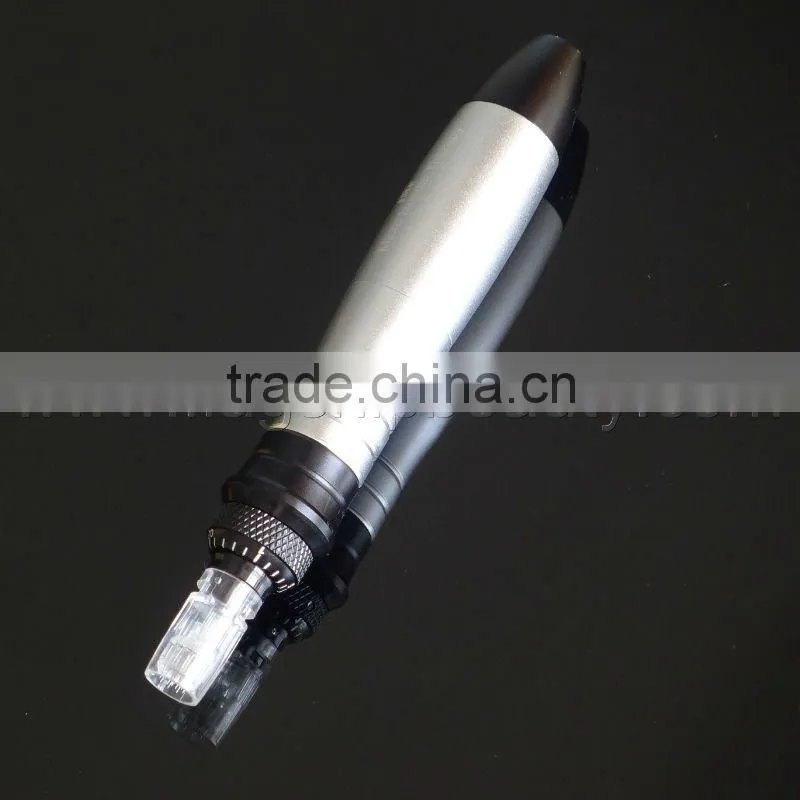 derma pen 2013 sales promotion 12 needles vibrating electric microneedle machine with free changable heads