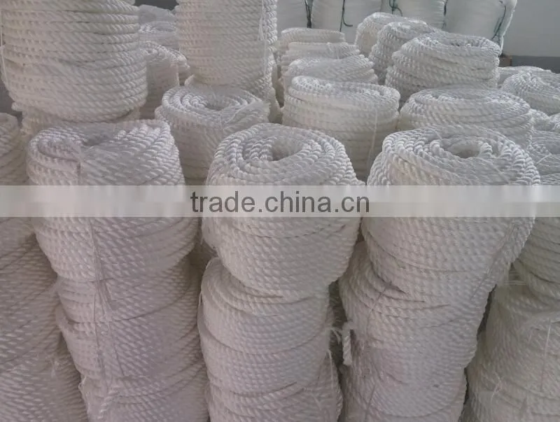 3 strand polypropylene cordage with excellent elongation