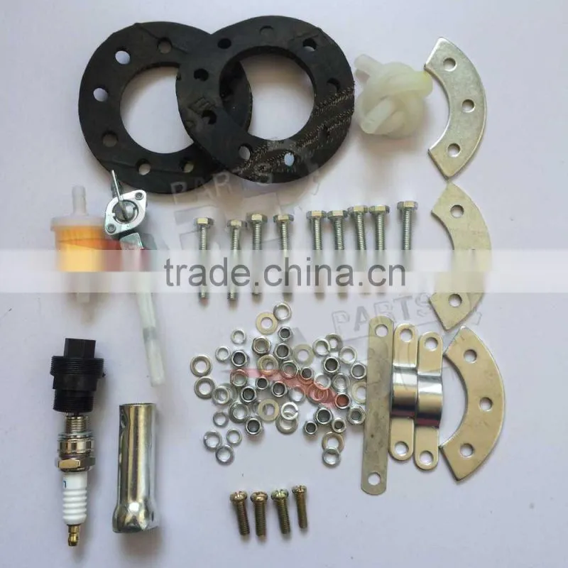 Black Silver 80cc Engine Motor Kit 2 Stroke Gasoline Engine Kit Set Single Cylinder for Motorized Bicycle Bike Motorcycle