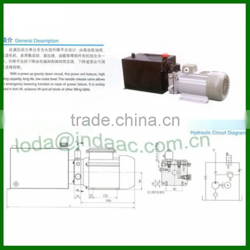 Popular small hydraulic power pack for Split wood machine