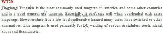 thoriated carbon graphite electrode for spot welding