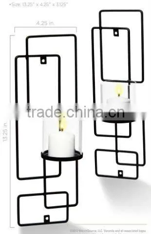 square iron candlestick
