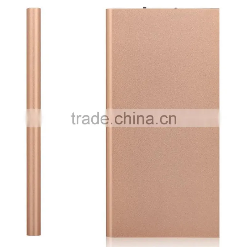 2016 custom logo metal mobile emergency battery power bank 10000mAh