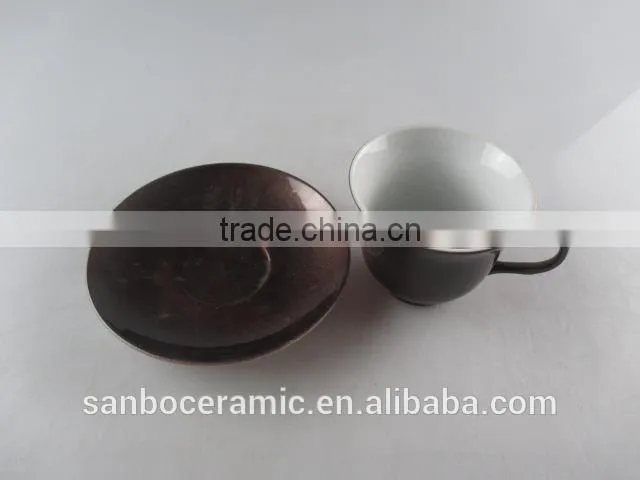 Hot sale Colorful porcelain coffee cup set, High Quanlity Ceramic Glaze Cup and Saucer with Gift Box