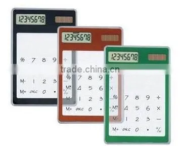 Plastic Touch Screen LCD 8 Digit Transparent Solar Calculator