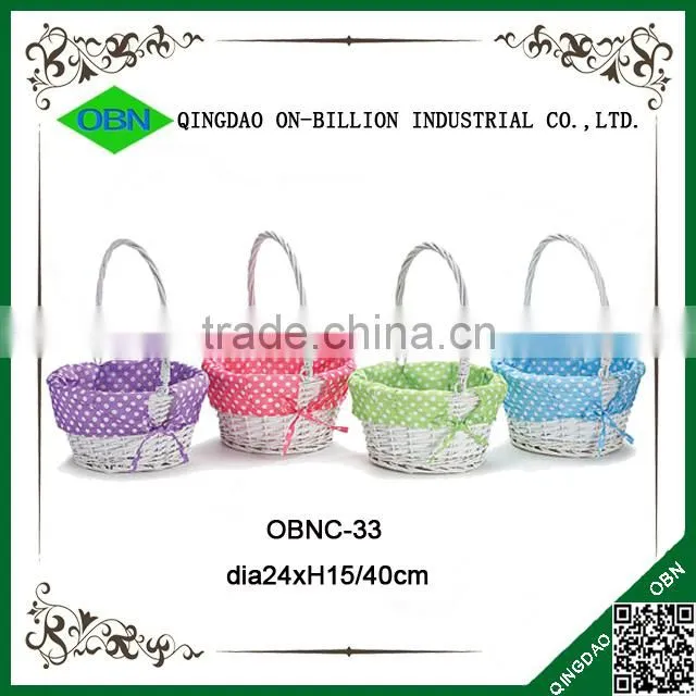 White wicker wholesale cute basket wedding