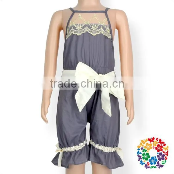 New Girl Grey Ivory Haven Romper Little Girls Bubble Short Romper