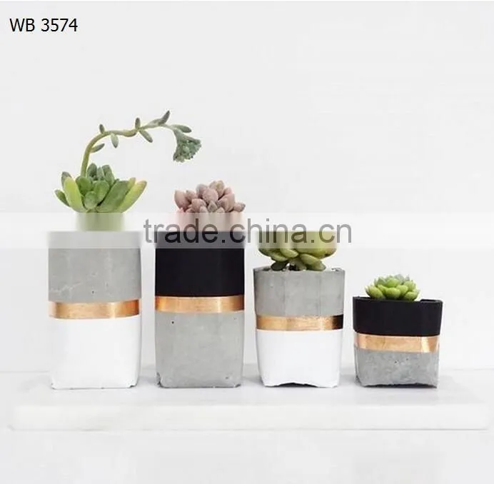 Colour Block Planter Concrete Plant Pot Indoor Planter Succulent Pot
