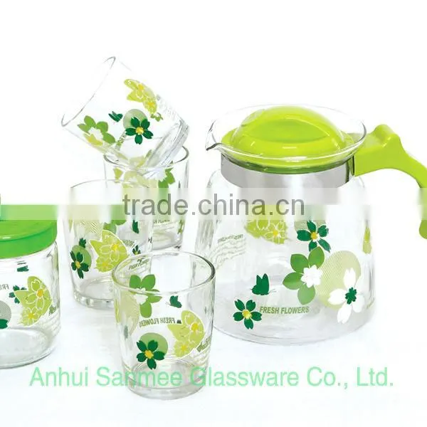 Glass Home Use Drinking Set Glass Table Kettle Glass Kettle Glass Drinking kettle