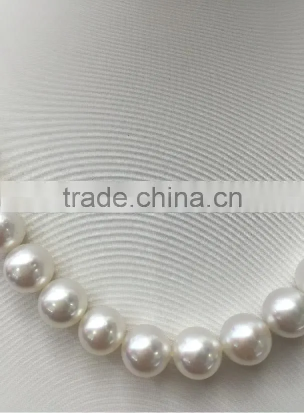 12-13mm white South Sea Pearl with 14K Gold clasp necklace