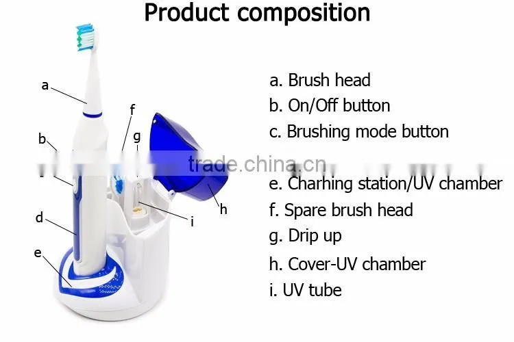 High Quality Rechargeable Sonic Electric Toothbrush With UV Sanitizer