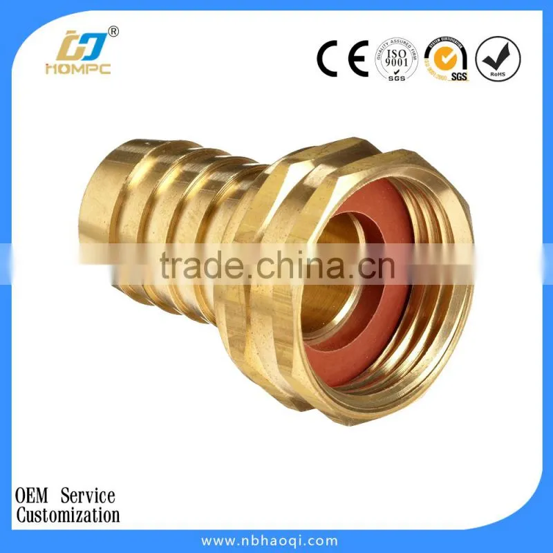 Brass barb garden hose thread adapter