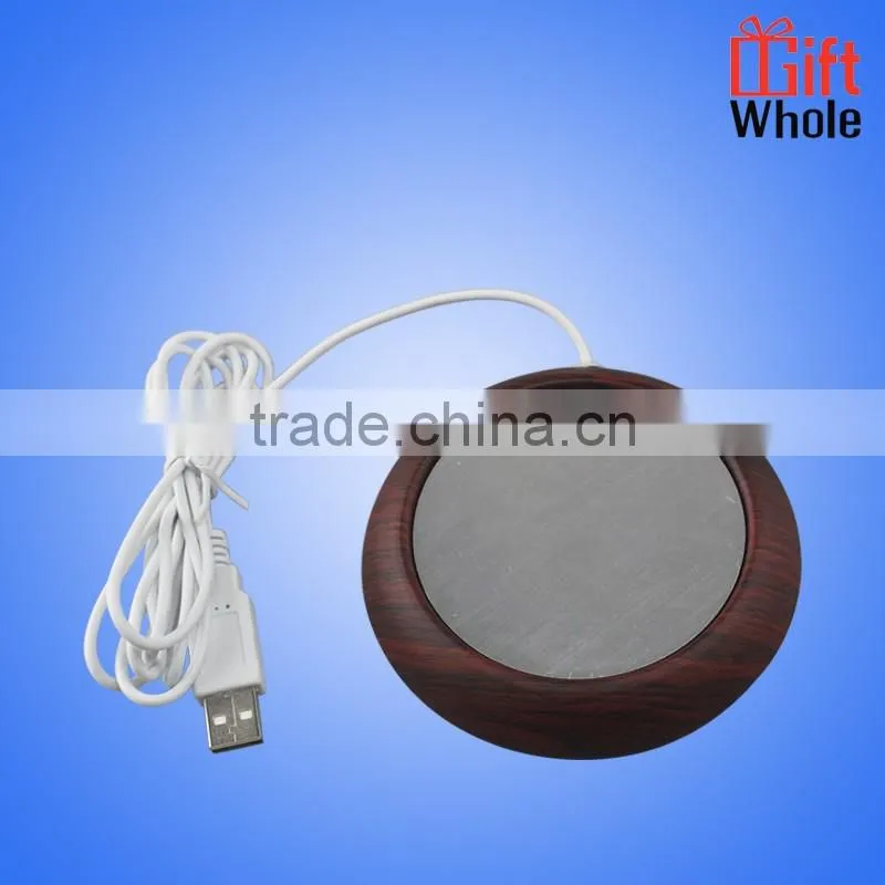 Environmental practical safe Wood USB heat coffee cup warmer water milk heater