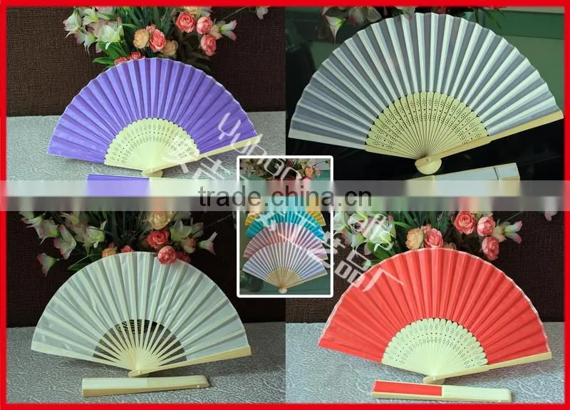 Promotional colorful silk hand fan