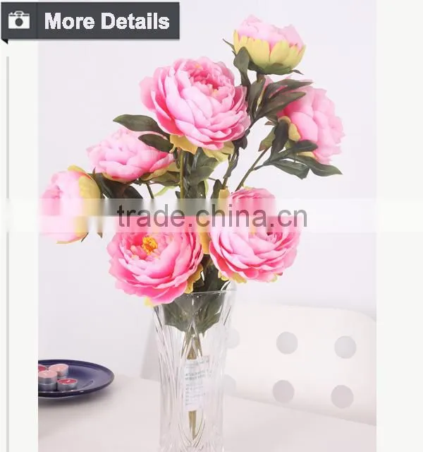 Hot sale decorative silk flower cloth peony flower
