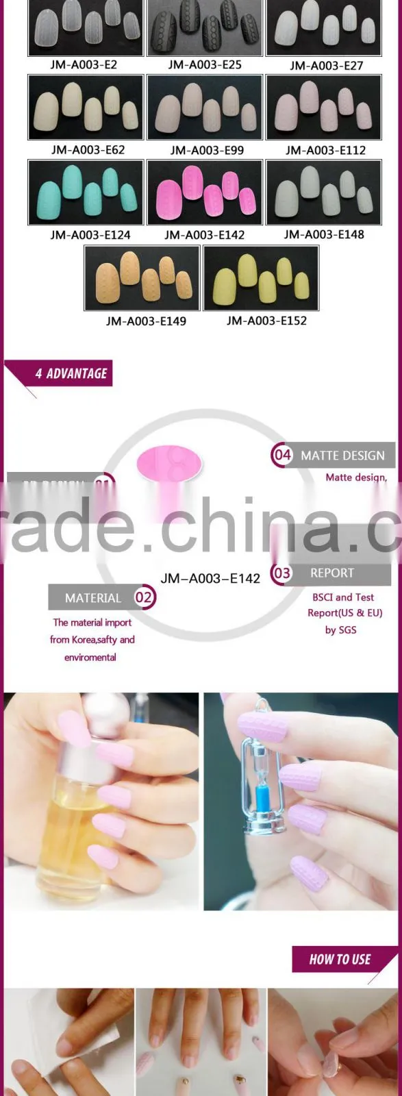2017 new 3D fashion oval colorful artificial art nail tips