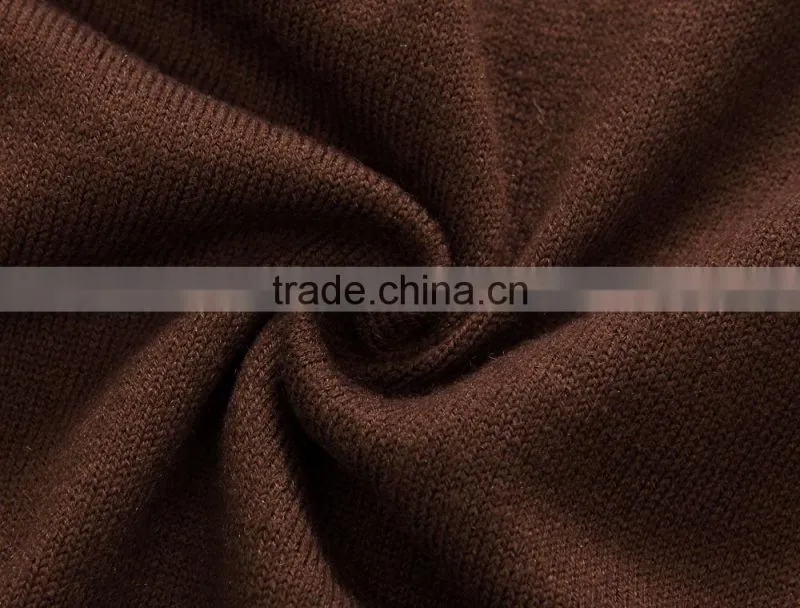 100% fine wool men's brown pattern knitwear cardigan