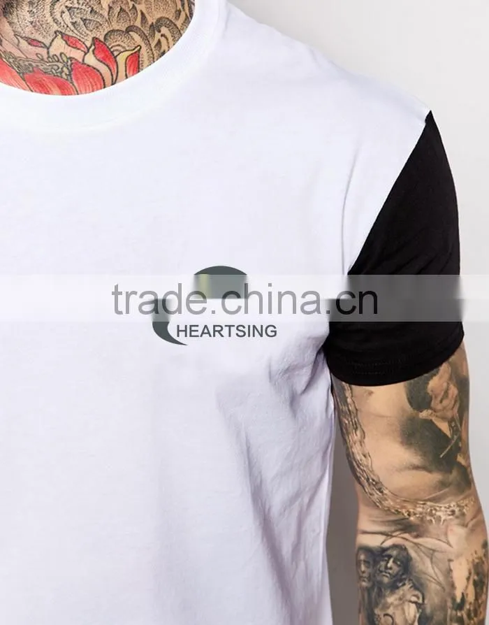 White And Black Screen Printing Two Tone T-shirt