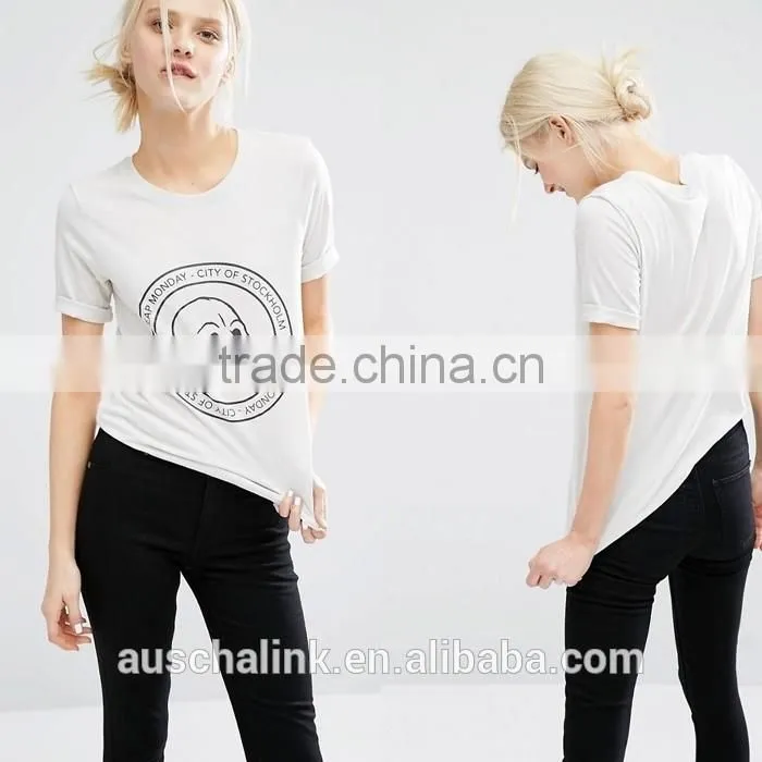 lady custom cheap fashion skull logo t shirt made in china
