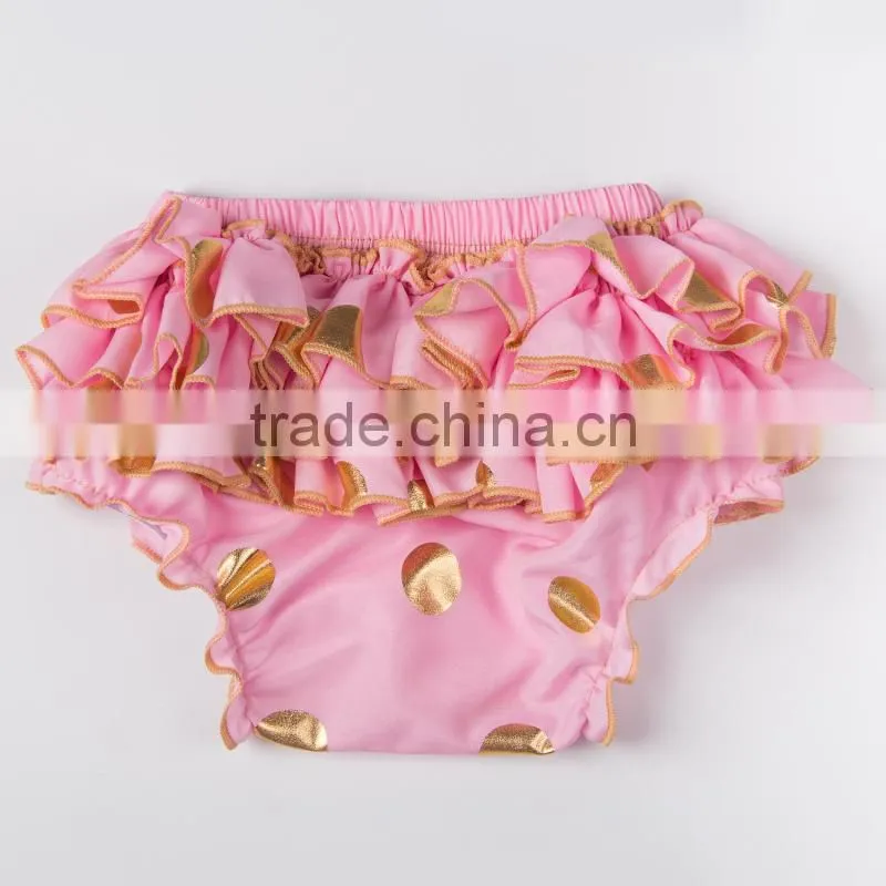 2016 Baby clothes Gold polka dot Baby Bloomer ruffle bloomer