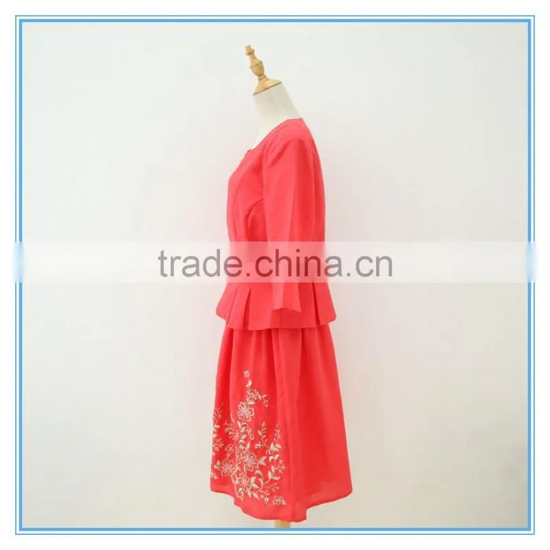 Modern Pretty Fancy Embroidery Pleats Skirt Suits women suits for wedding