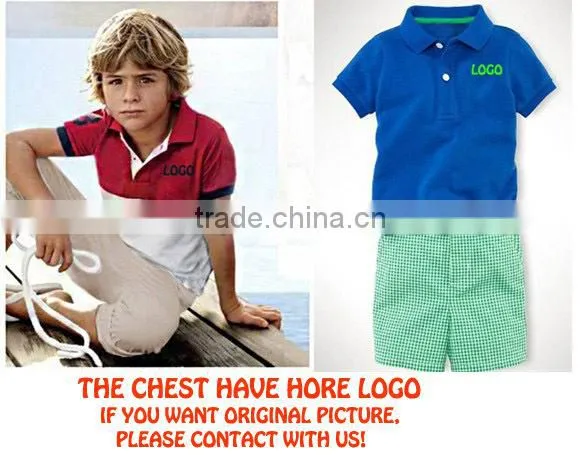 brand new boys blue polo suits kids polo clothing sets baby outfits