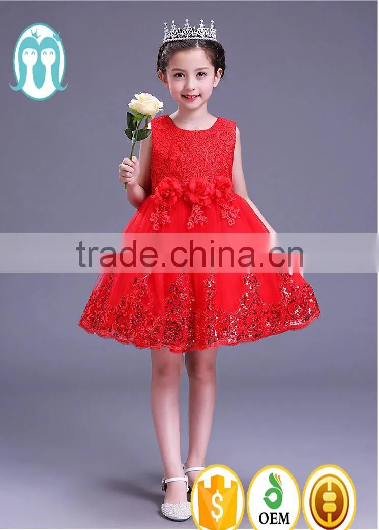Cheap Vietnam Girls fancy dress pink princess party dresses flower shining Performance girls Fluffy dress