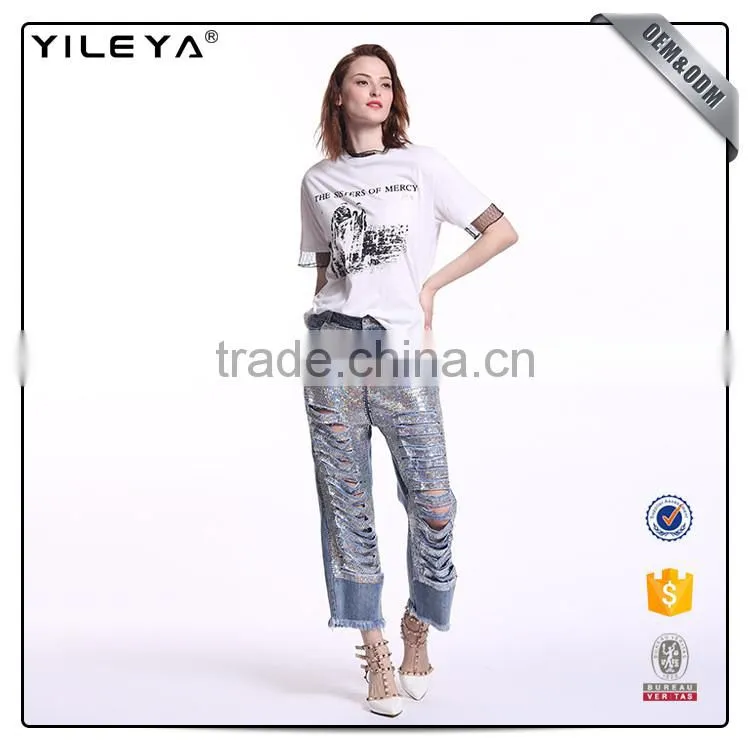 OEM & ODM white t-shirt woman,custom womens casual t shirt