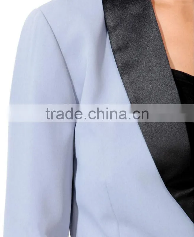 Contrast Lapel Blazer
