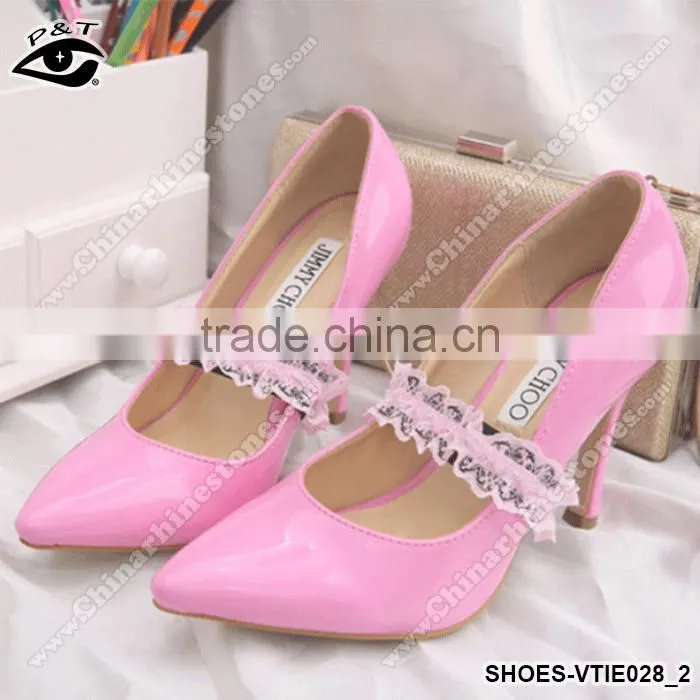 4 Colors Lace Ribbon Shoe Lace Elastic Straps For high heels