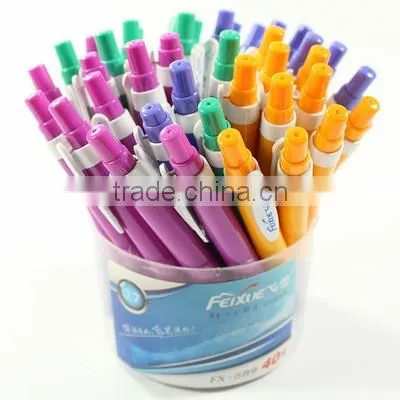 hot sale promotional plastic write smooth cheap press ball pen